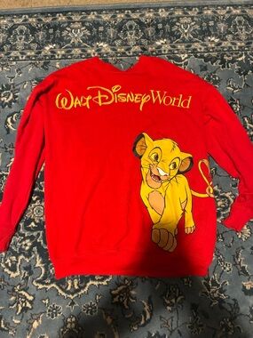 Disney Red Crewneck Sweatshirt with Logo Tag
